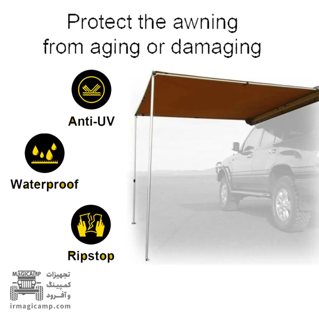 سایبان بغل خودرو VIP سایز 2*3 برند مجیکمپ - 2